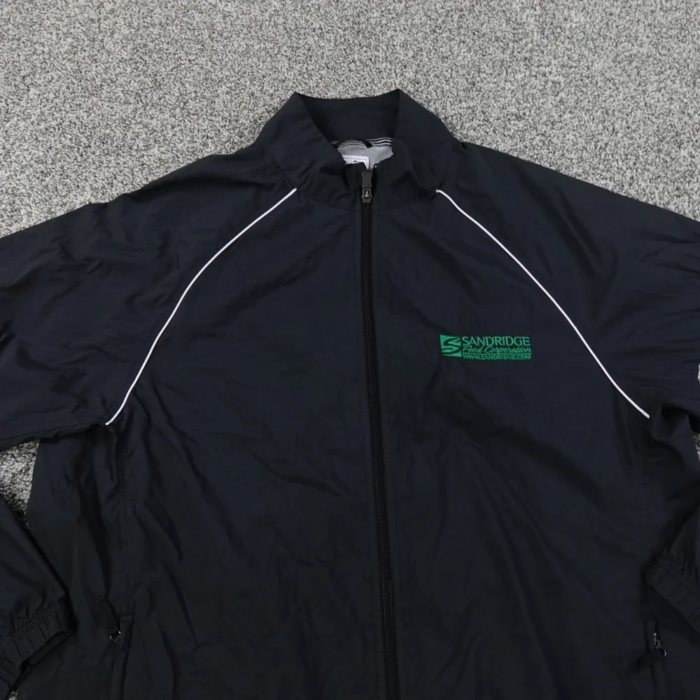 Adidas Jacket Mens L Black Climaproof Zip Track Windbreaker‎ Bomber Athletic Gym